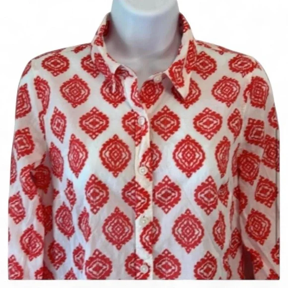 Preppy Crown & Ivy Casual Balletcore Button Down Top - Picture 4 of 8